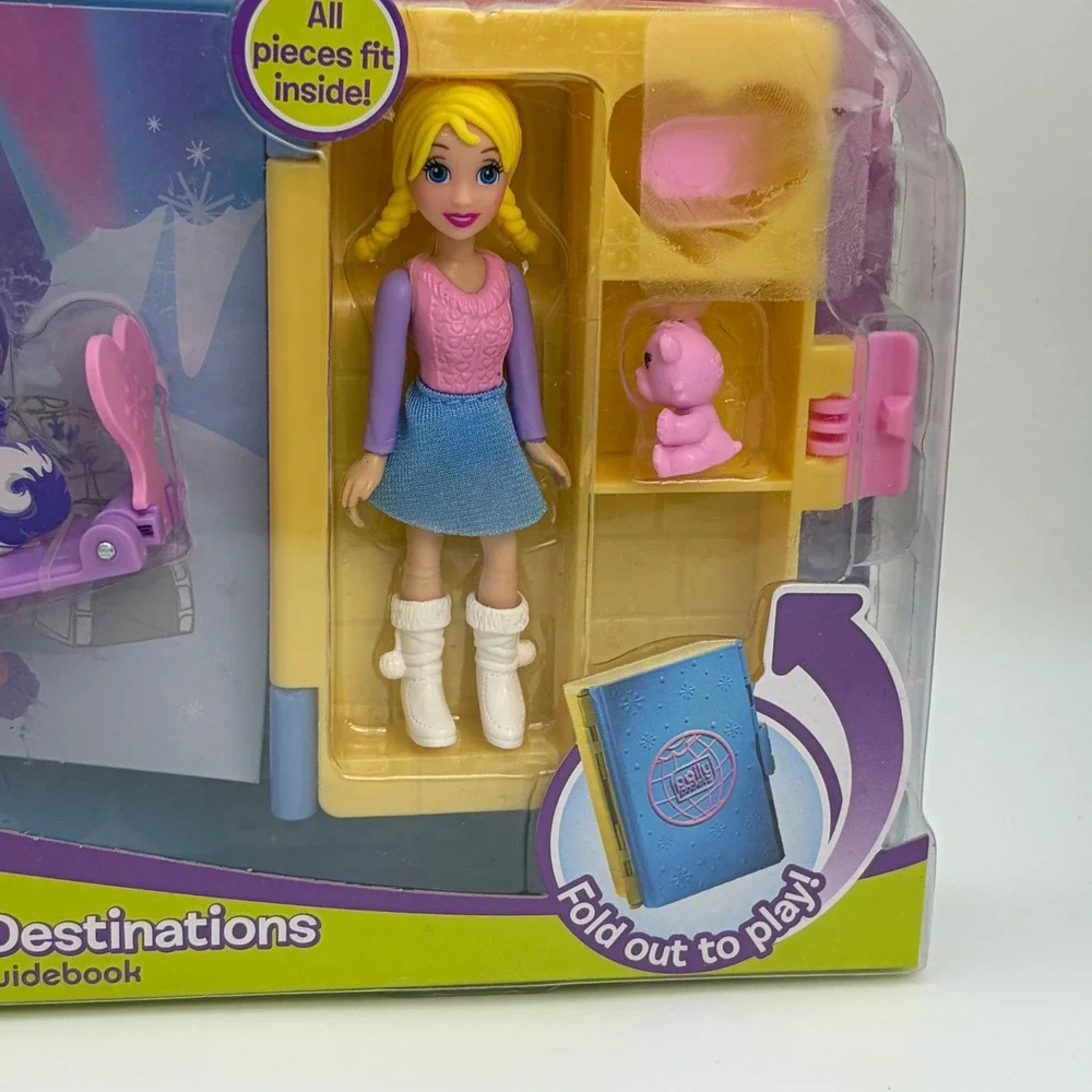 Polly Pocket Pop Up Destinations Guidebook Winter Playset Mattel R2632 2009‎ NEW